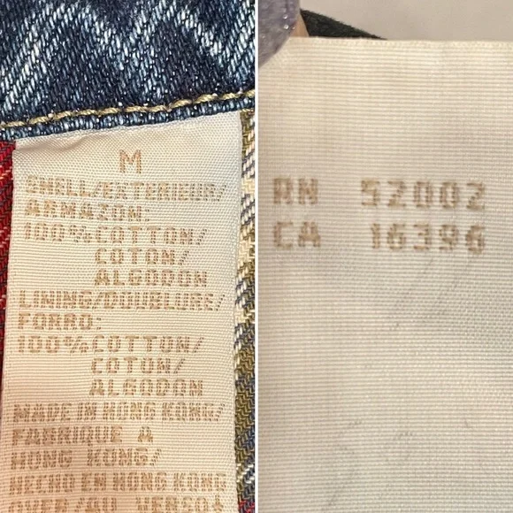 Vintage Liz Claiborne Toggle Heavy Plaid Lined 100% Cotton Jean Jacket Coat Sz M - Picture 12 of 16